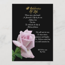 ライフ招待状ラベンダーバラお祝い 招待状