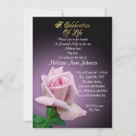 ライフ招待状ラベンダーバラお祝い 招待状