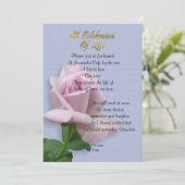 ライフ招待状ラベンダーバラお祝い 招待状 (スタンド正面)