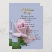 ライフ招待状ラベンダーバラお祝い 招待状 (正面/裏面)