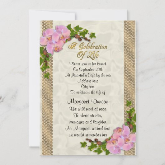 ライフ招待状ランのお祝い 招待状 (正面)