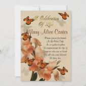 ライフ招待状蝶のお祝い 招待状 (正面)