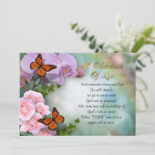 ライフ招待状蝶のお祝い 招待状 (スタンド正面)