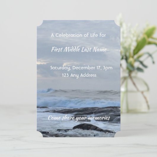 ライフ招待状雨雲海波のお祝い 招待状 (スタンド正面)