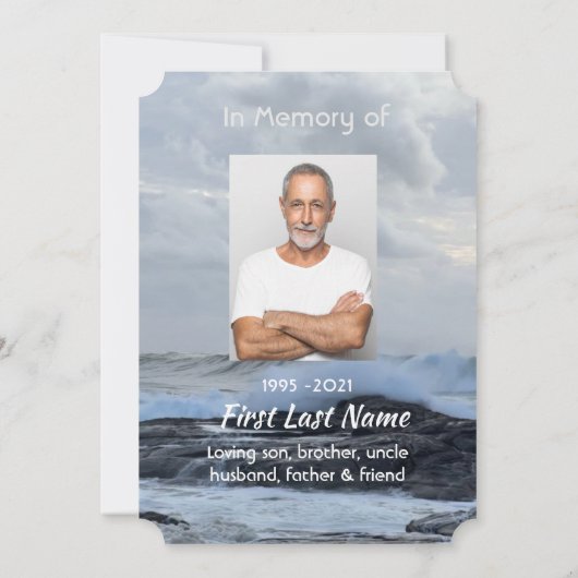 ライフ招待状雨雲海波のお祝い 招待状 (裏面)