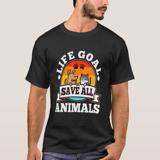 ライフ救ゴールすべての動物 Tシャツ (正面)