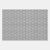 ライフ最高のエバーブラック&ホワイトタイポグラフィおもしろい ラッピングペーパーシート (正面3)