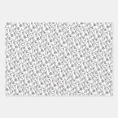 ライフ最高のエバーブラック&ホワイトタイポグラフィおもしろい ラッピングペーパーシート (正面)