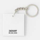 ライフ最高のエバー白黒レッドパーソナライズされた キーホルダー (裏面)