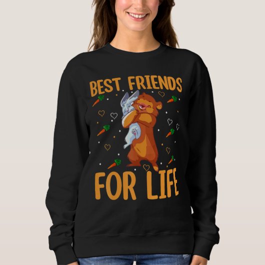 ライフ最高のビーバーとバニー・エッグ・ハンチンのための友人 スウェットシャツ (正面)