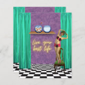 ライフ最高のファンキーヴィンテージキッチスクラップブック紙 (正面/裏面)