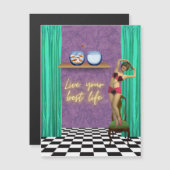 ライフ最高のファンキーヴィンテージキッチュ磁気カード (正面/裏面)