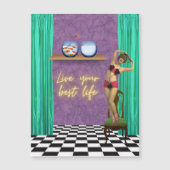 ライフ最高のファンキーヴィンテージキッチュ磁気カード (正面)