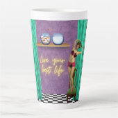 ライフ最高のファンキーヴィンテージキッチュ カフェラテマグ (正面)