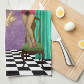 ライフ最高のファンキーヴィンテージキッチュ キッチンタオル (四つ折り)