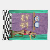 ライフ最高のファンキーヴィンテージキッチュ キッチンタオル (横)