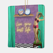 ライフ最高のファンキーヴィンテージキッチュ セラミックオーナメント (左)