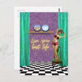 ライフ最高のファンキーヴィンテージキッチュ ポストカード (正面/裏面)