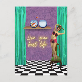 ライフ最高のファンキーヴィンテージキッチュ ポストカード