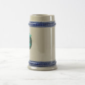 ライフ楽しむかわいい美しいフラミンゴブルー&ダークブルー ビールジョッキ (中央)