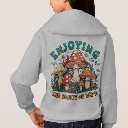 ライフ楽しむガール美しいフード付きスウェットシャツ (裏面)