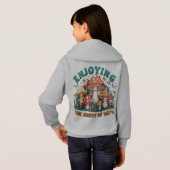 ライフ楽しむガール美しいフード付きスウェットシャツ (裏面フル)