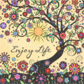 ライフ楽しむツリーお洒落おもしろい陽気 シール (正面)