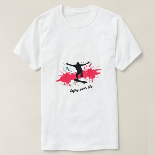 ライフ楽しむTシャツのステッカー。 Tシャツ (デザイン正面)