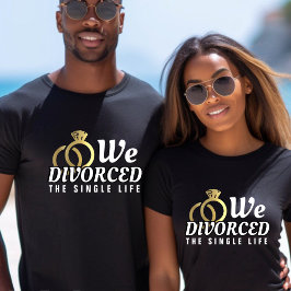 ライフ独身の・カップルの結婚リングや輪と離婚 Tシャツ