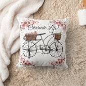 ライフ祝ヴィンテージフローラファームハウス自転車 クッション (ブランケット)