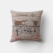ライフ祝ヴィンテージフローラファームハウス自転車 クッション (裏面)