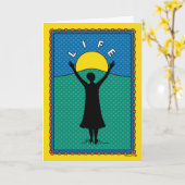 ライフ祝B_グリーティング カード (黄色い花)