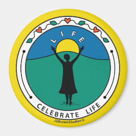 ライフ祝B_丸磁石3" マグネット