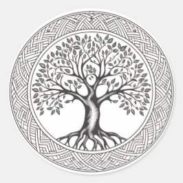 ライフ素晴らしのオークツリーのケルトのスケッチ ラウンドシール
