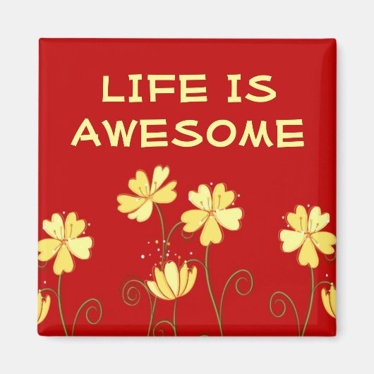 ライフ素晴らしは3ワード引用文磁石 マグネット (正面)