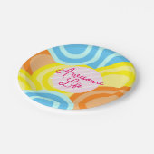 ライフ素晴らしパック柄 ペーパープレート (アングル)