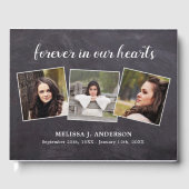 ライフ素朴お祝い写真悔やみや弔慰葬儀 ゲストブック (正面)