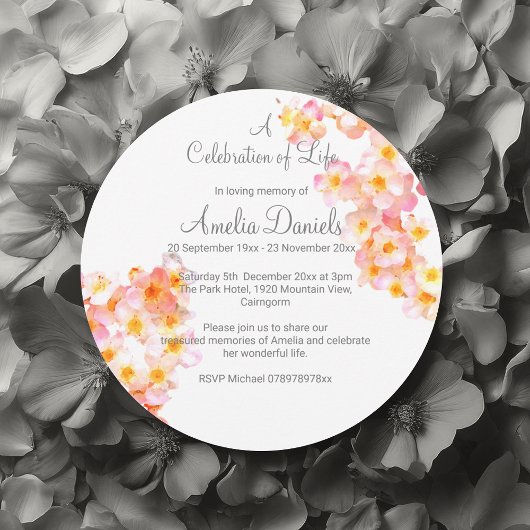 ライフ素朴カードのワイルドフラワーお祝い 招待状