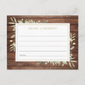 ライフ素朴メモリカードの緑のお祝い ポストカード (正面)