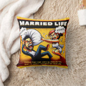 ライフ結婚したユーモア、カスタマイズ可能な名前 クッション (ブランケット)