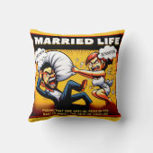 ライフ結婚したユーモア、カスタマイズ可能な名前 クッション (裏面)
