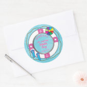 ライフ航海のプレサーバ5番目の誕生日プールパーティー ラウンドシール (封筒)