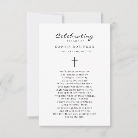 ライフ葬儀お祝いカードの写真祈りの言葉 カード (正面)