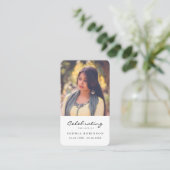 ライフ葬儀お祝いカードの写真祈りの言葉 名刺 (スタンド正面)