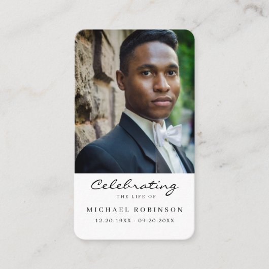 ライフ葬儀お祝いカードの写真祈りの言葉 名刺 (正面)