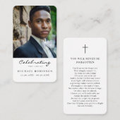 ライフ葬儀お祝いカードの写真祈りの言葉 名刺 (正面/裏面)