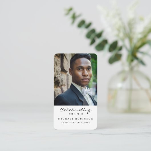 ライフ葬儀お祝いカードの写真祈りの言葉 名刺 (スタンド正面)