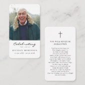 ライフ葬儀お祝いカードの写真祈りの言葉 名刺 (正面/裏面)