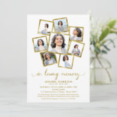 ライフ葬儀の写真コラージュお祝い 招待状 (スタンド正面)