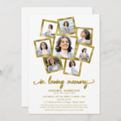 ライフ葬儀の写真コラージュお祝い 招待状 (正面/裏面)